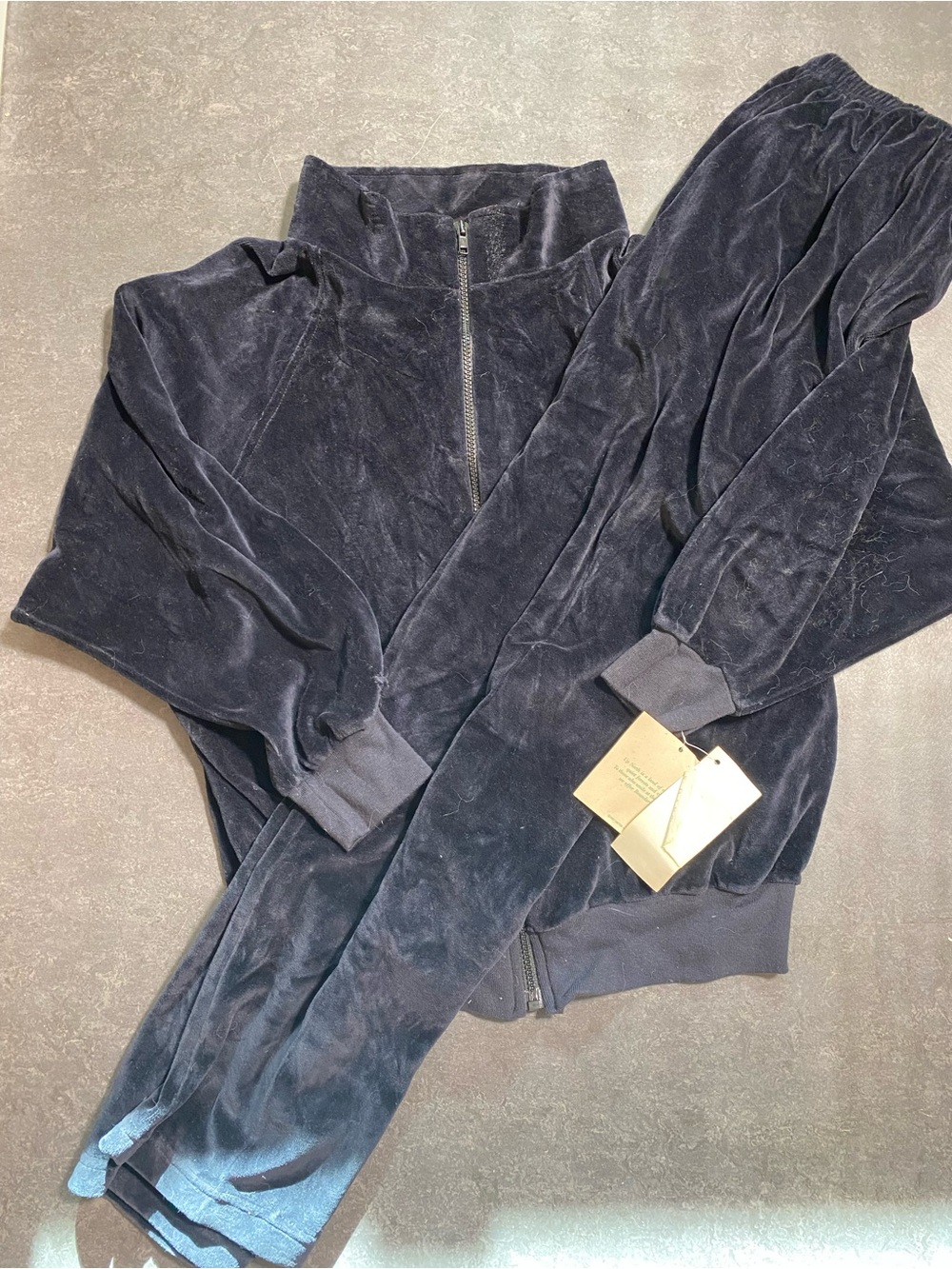 Vintage Dayton’s NWT 90’s black velour mob wife Tuscan mom lounge set track suit